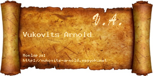 Vukovits Arnold névjegykártya